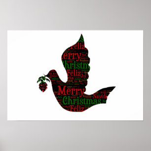 Póster Paloma de las Felices Navidad