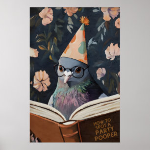 Póster Paloma Divertida Leyendo Cómo Detectar a un Agafie