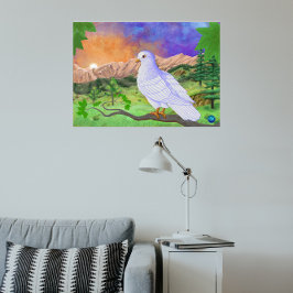 Póster Paloma | Hermoso paisaje vibrante