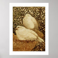 PALOMAS BLANCAS EN SEPIA MARRÓN