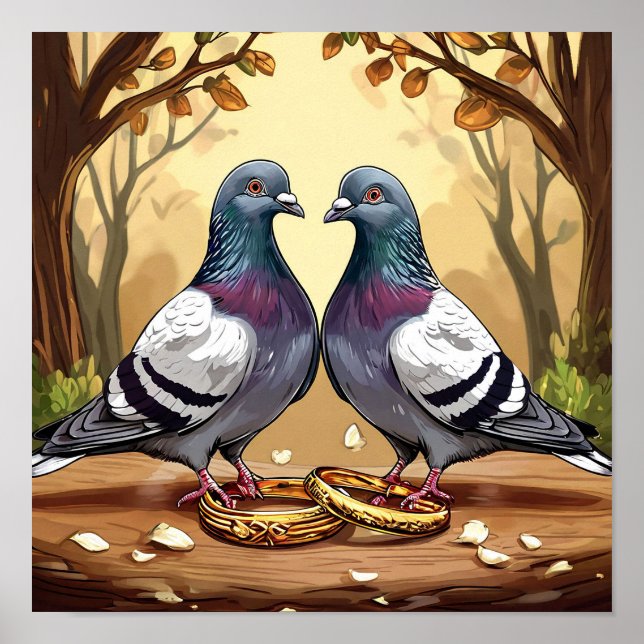 Póster Palomas de Boda (Frente)