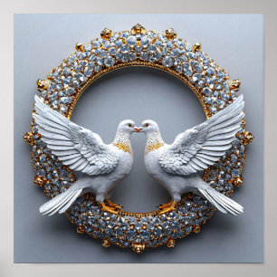 Póster Palomas de Boda