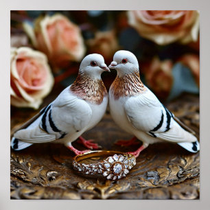 Póster Palomas de Boda