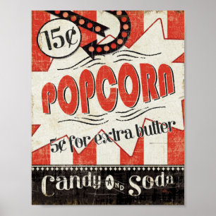 Póster Palomitas retras