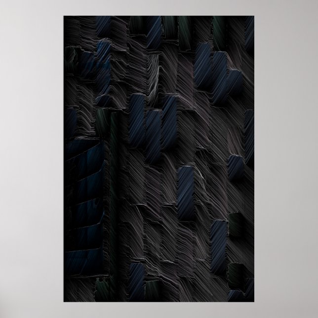 Póster Palos azules y verdes sobre recipientes de plástic (Frente)