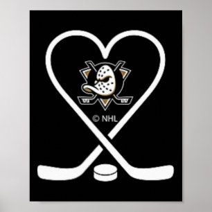 Póster Palos de Anaheim Ducks San Valentín Negros Nhl Ofi