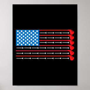 Póster Palos de Golf de la Bandera Americana