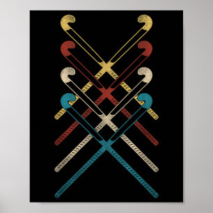 Póster Palos de Hockey Retro Hockey de Campo _1
