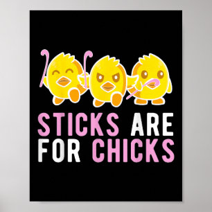 Póster Palos Para Chicas Jugadora De Hockey Sobre Césped 