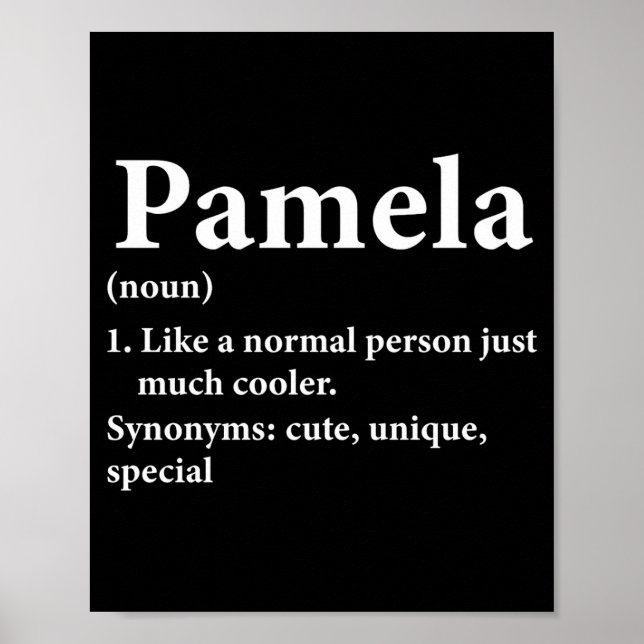 Póster Pamela Name Definition Funny D  (Frente)