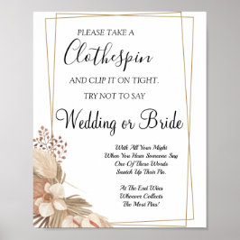 Póster Pampa Grass Clothespin símbolo del juego de ducha 