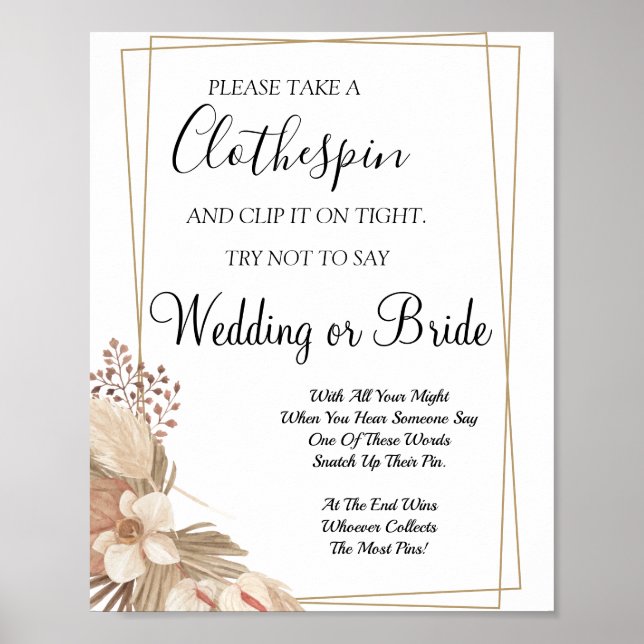 Póster Pampa Grass Clothespin símbolo del juego de ducha  (Frente)