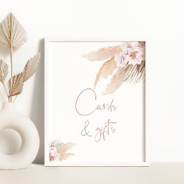 Póster Pampas bohemias césped Tarjetas y regalos Poster