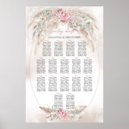 Póster Pampas boho simples y asientos polvorientos rosas 