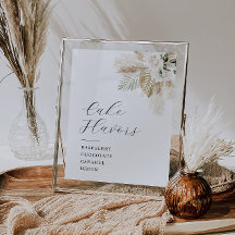 Pampas de Boho y vegetación Signo de torta