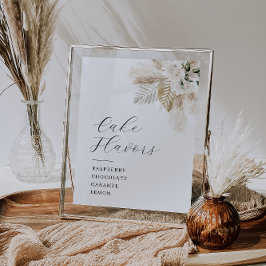 Póster Pampas de Boho y vegetación Signo de torta