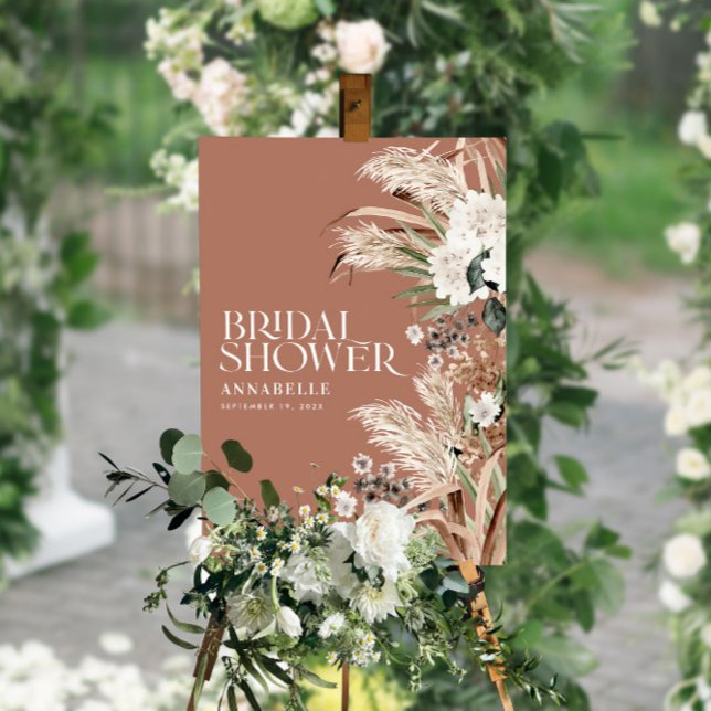 Póster Pampas de despedida de soltera terracota moderno t (Subido por el creador)