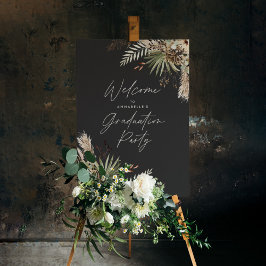 Póster Pampas de graduación de presupuesto moderno negro 