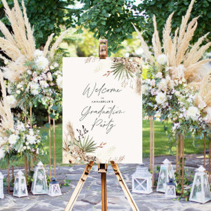 Póster Pampas de graduación presupuestaria moderno botáni