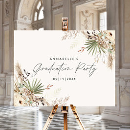 Póster Pampas de graduación presupuestaria moderno botáni