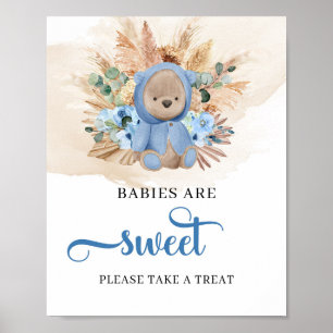 Póster Pampas de oso de peluche tropical los bebés son Ró