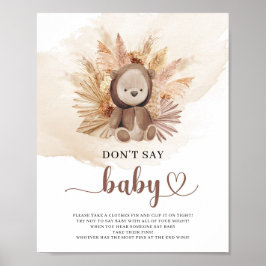 Póster Pampas de suéter de oso de peluche no dicen juego