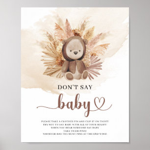 Póster Pampas de suéter de oso de peluche no dicen juego