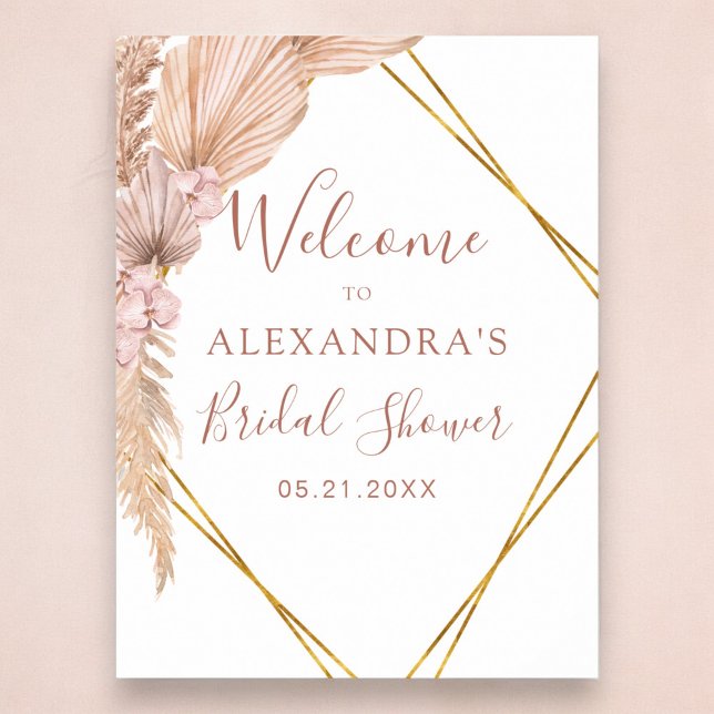 Póster Pampas Grass Boho Tropical Bridal Shower (Subido por el creador)