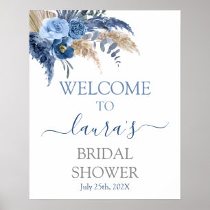 Póster Pampas Grass Bridal Shower Mensaje de bienvenida