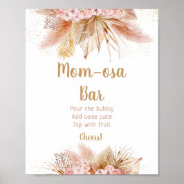 Póster Pampas Grass Gold Floral Baby Shower Mimosa Bar