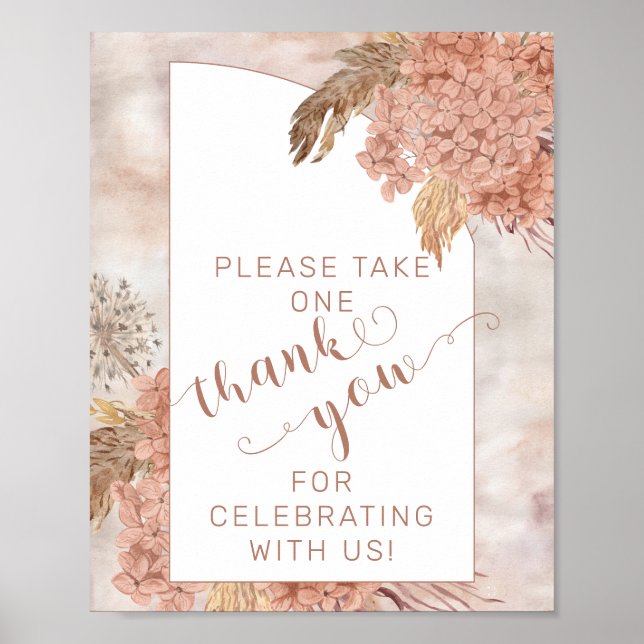 Póster Pampas Grass Hydrangeas Por Favor Tomen Una Gracia (Frente)