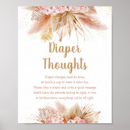Póster Pampas Grass Oro Rosa Floral Baby Diaper Thoughts