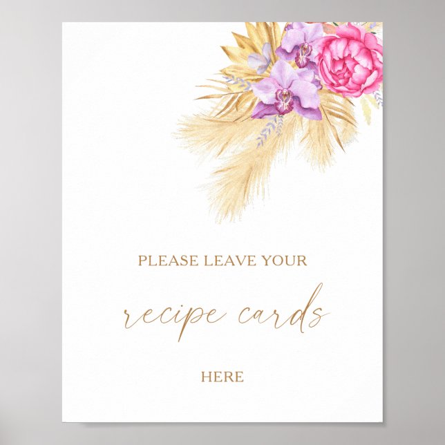 Póster Pampas hierba - Tu receta aquí (Frente)