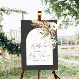 Póster Pampas para bebé baratas negro moderno elegante