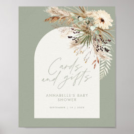 Póster Pampas para la ducha de bebé de presupuesto tarjet