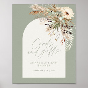 Póster Pampas para la ducha de bebé de presupuesto tarjet