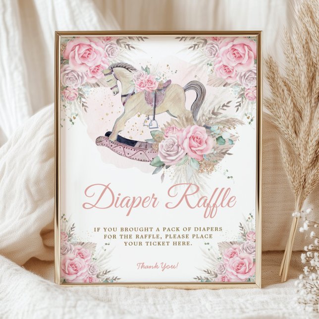 Póster Pampas Pink Floral Roca Hípica Diaper Raffle (Subido por el creador)