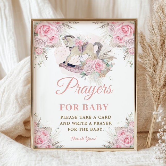 Póster Pampas Pink Floral Rocking Horse Prayer for Baby (Subido por el creador)