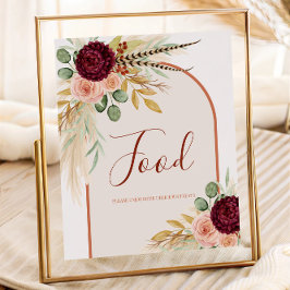 Póster Pampas Rótulo de mesa de mesa de hierbas terracota