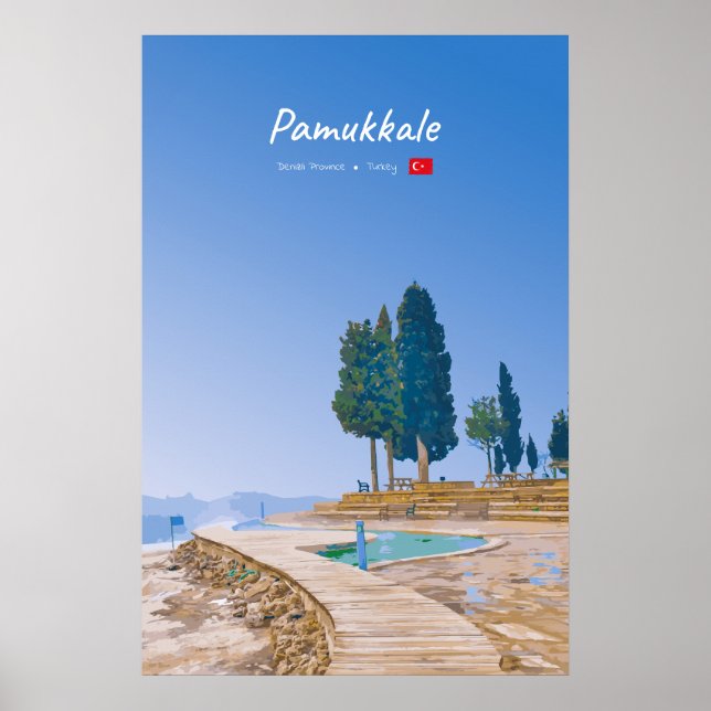 Póster Pamukkale, Turquía - Piscinas Térmicas (Frente)