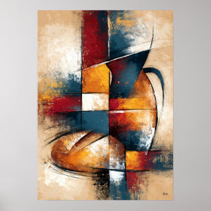 Póster Pan al Tsubo Bodegón abstracto con tarro de pan