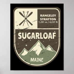 Póster Pan De Azúcar Maine Esquí Vintage