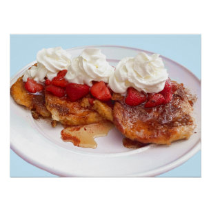 Póster Pan Dulce Con Fresas Y Crema