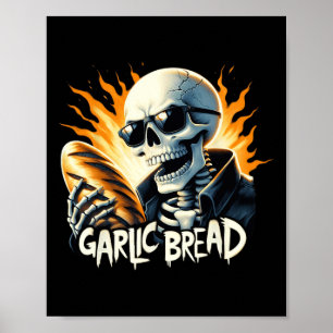 Póster Pan Halloween Skeleteen Panadería Baker Bread Love