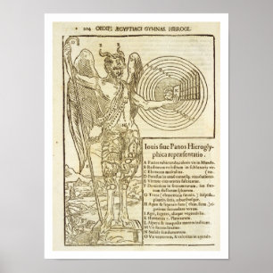Póster Pan, the universal god, and the elements he repres