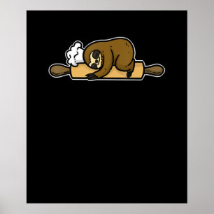 Póster Panadera de espuma   chef gracioso   regalo de coc