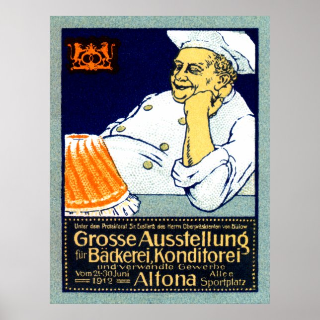 Póster Panadería 1912 + Exposición de repostería (Frente)