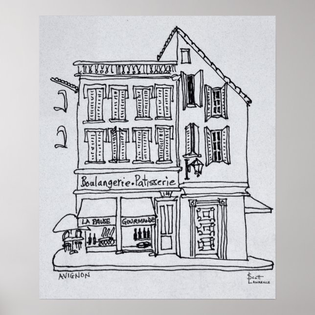 Póster Panadería Pastelería, Avignon (Frente)