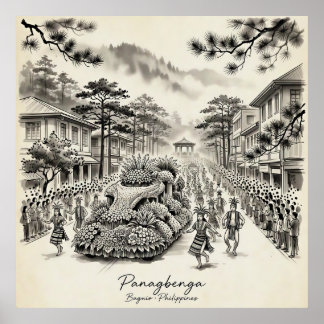 Póster Panagbenga Festival Baguio Philippines Flower Fest