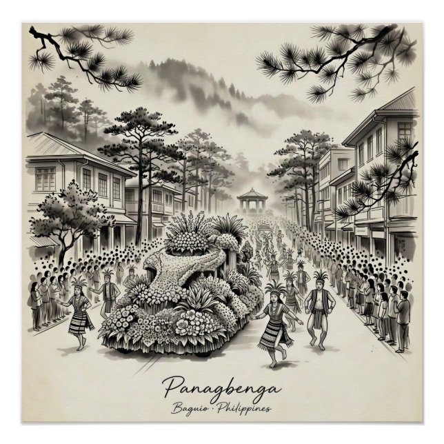 Póster Panagbenga Festival Baguio Philippines Flower Fest (Anverso)